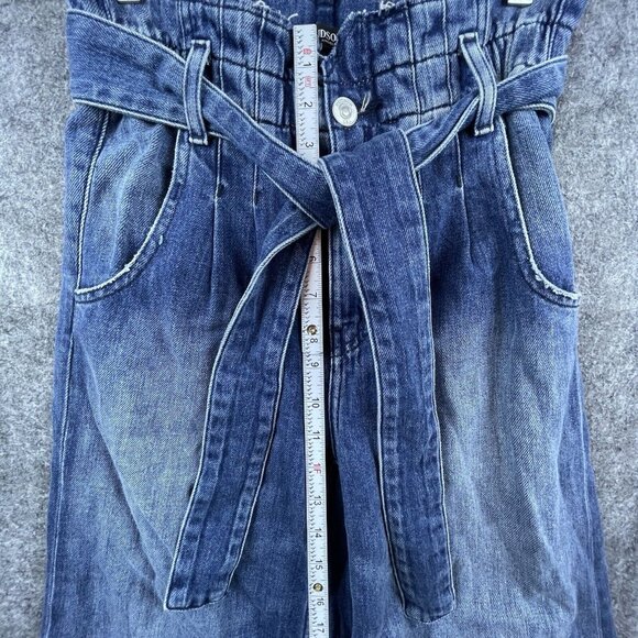 Hudson Jeans Womens 24 Wide Leg Paper Bag Belted Baggy Denim Trouser Dancehall - Picture 6 of 10